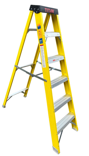 Titan Fibreglass Swingback Step Ladder 6 Tread (TNGFHS6)