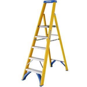 Werner Fibreglass Platform Stepladder 5 Tread (7170518)