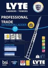 Load image into Gallery viewer, Lyte EN131-2 Professional Extension Ladder 14 rung 2 Section (NELT240)