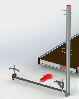 aluminium staging handrail post